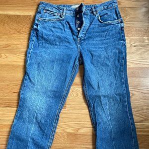 Zara The Dreed Flare Jeans In Size 14